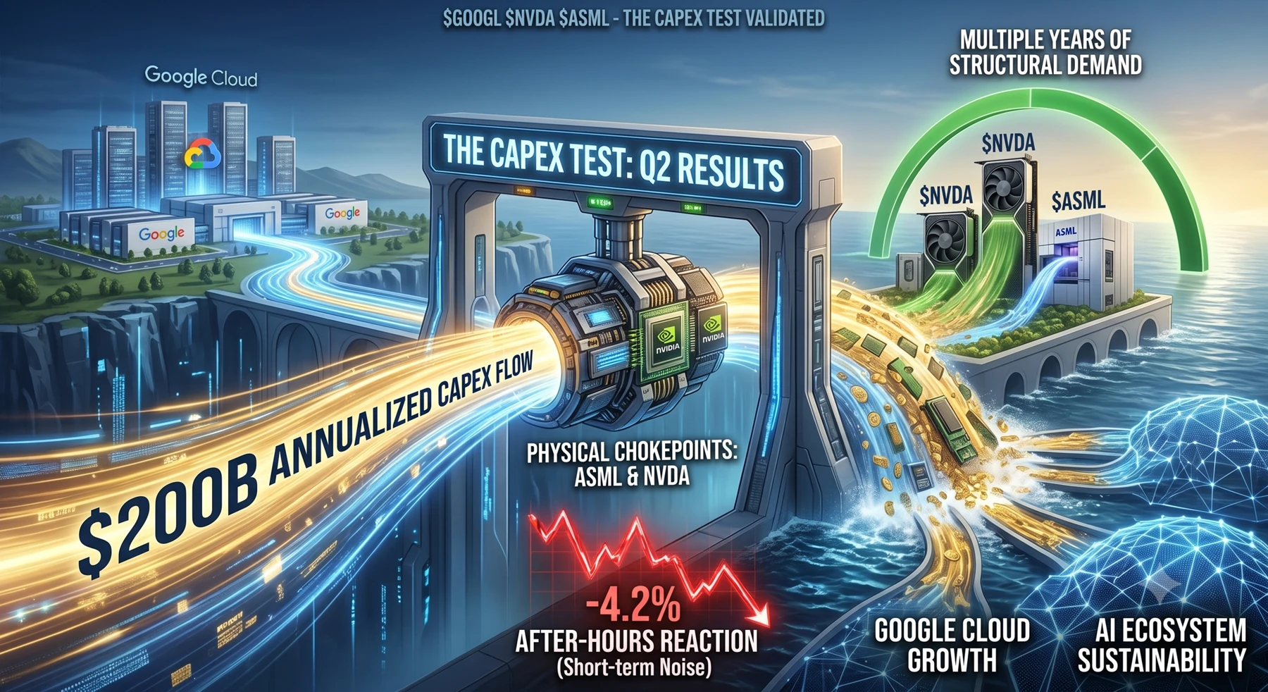 Original published illustration: ๐ Alphabet ($GOOGL) Q2 '26: The CAPEX Flow Confirms our Chokepoint Thesis