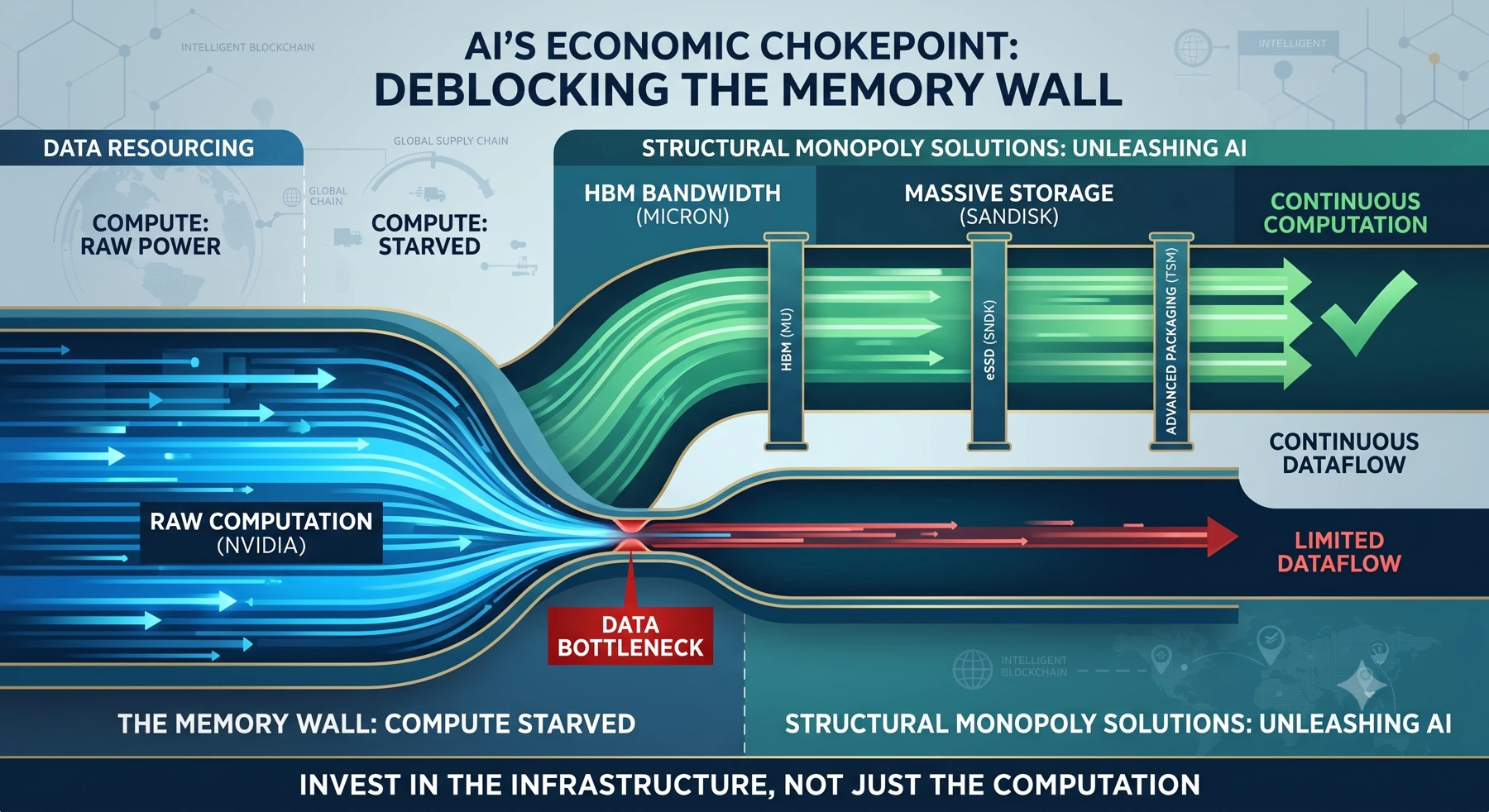 Original published illustration: ๐ The Memory Wall: Why AI Economics are Dictated by Bandwidth and Storage